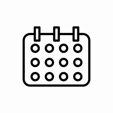 Taslak takvim simgesi. Takvim vektör illüstrasyonu. Web ve mobil için sembol