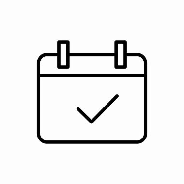 Taslak takvim kontrol simgesi. Takvim vektör illüstrasyonunu kontrol et. Web ve mobil için sembol
