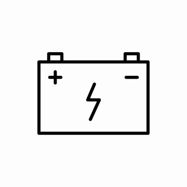 Araba aküsü ikonu. Araba aküsü çizimi. Web ve mobil için sembol