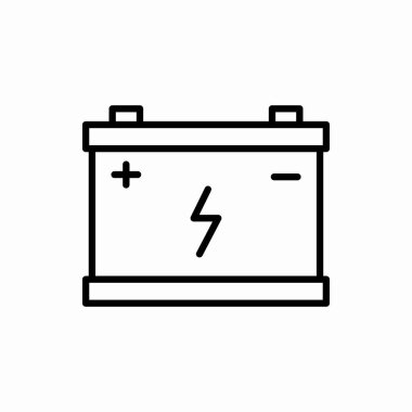 Araba aküsü ikonu. Araba aküsü çizimi. Web ve mobil için sembol