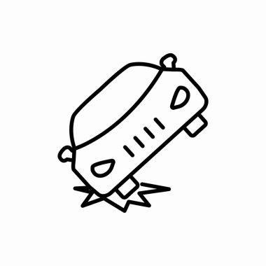 Ana hatlı araba kazası ikonu. Araba kazası vektör çizimi. Web ve mobil için sembol