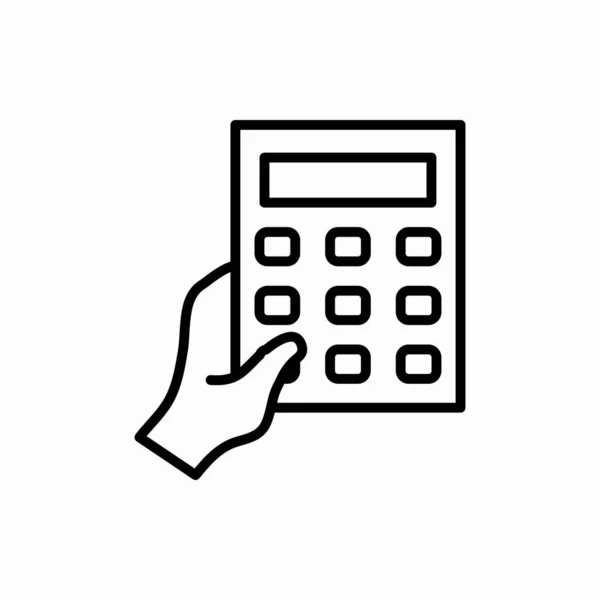 Υπολογιστής Περίγραμμα Χέρι Icon Calculator Χέρι Διανυσματική Απεικόνιση Σύμβολο Για — Διανυσματικό Αρχείο