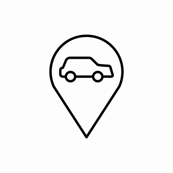 Desenhe Ícone Localização Carro Ilustração Vetor Localização Carro Símbolo Para — Vetor de Stock