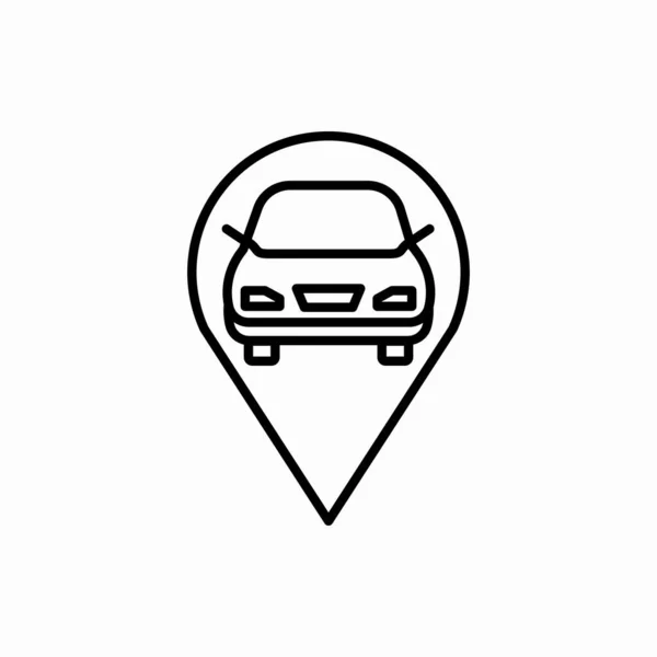 Icono Ubicación Del Coche Ilustración Del Vector Ubicación Del Coche — Archivo Imágenes Vectoriales