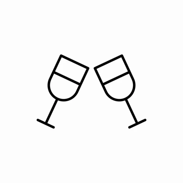 勾画出香槟玻璃杯图标 香槟玻璃杯矢量图解 Web和Mobile的符号 — 图库矢量图片