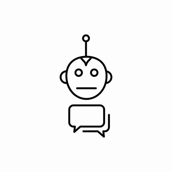 Zarys Czat Bot Ikona Czat Bot Wektor Ilustracja Symbol Sieci — Wektor stockowy