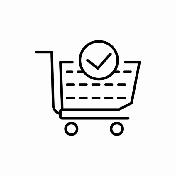 Outline Check Shopping Cart Icon Check Shopping Cart Vector Illustration — Stock Vector