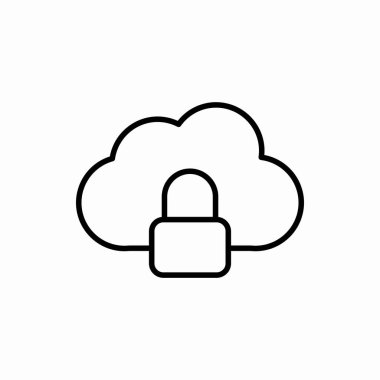Bulut kilidi simgesi. Bulut kilidi çizimi. Web ve mobil için sembol