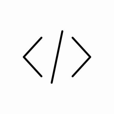 Taslak kod simgesi. Kod vektör illüstrasyonu. Web ve mobil için sembol