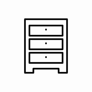 Ana hatlı komod simgesi. Comod vektör illüstrasyonu. Web ve mobil için sembol