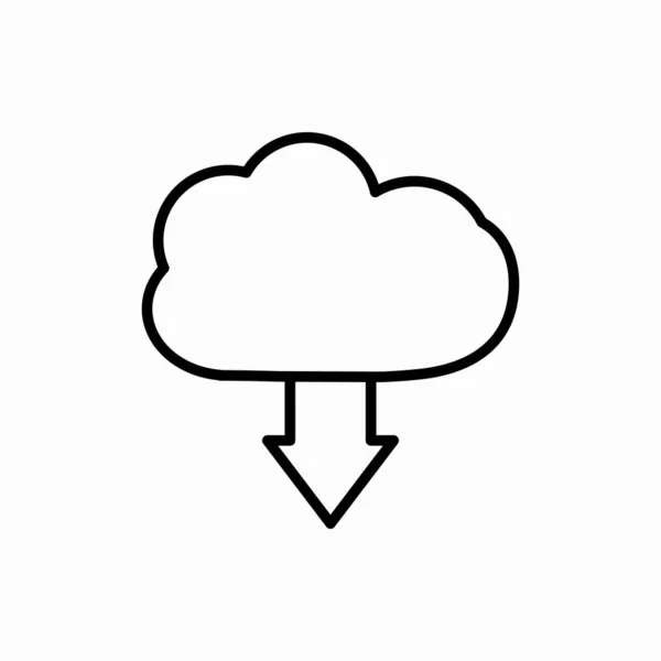 Контур Облака Загрузки Icon Cloud Векторной Иллюстрации Загрузки Символ Веб — стоковый вектор