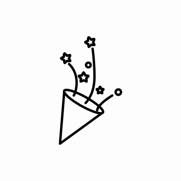 Контур Конфетти Поппер Икона Конфетти Поппер Векторной Иллюстрации Символ Веб — стоковый вектор