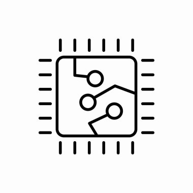 Taslak Cpu simgesi. Cpu vektör illüstrasyonu. Web ve mobil için sembol