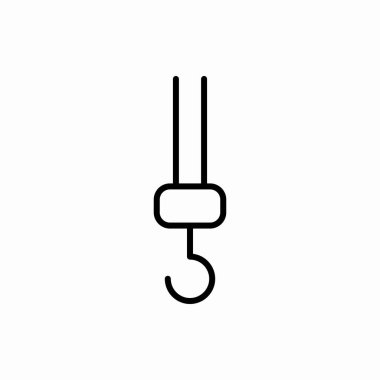 Vinç kancası ikonu. Turna kancası çizimi. Web ve mobil için sembol