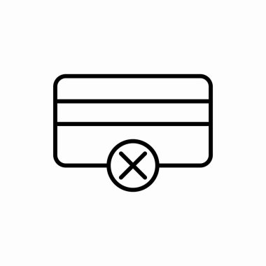 Taslak kredi kartı silme simgesi. Kredi kartı silme vektör illüstrasyonu. Web ve mobil için sembol