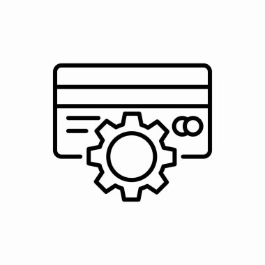 Kredi kartı ayarlama simgesi. Kredi kartı ayarlama vektörü illüstrasyonu. Web ve mobil için sembol