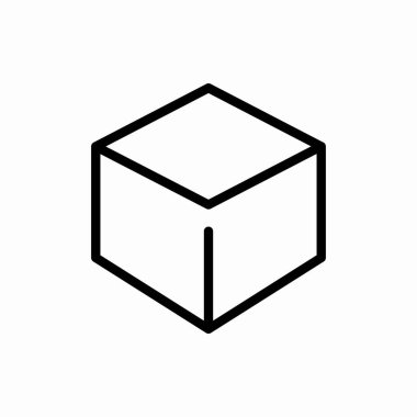 Taslak küp simgesi. Küp vektör çizimi. Web ve mobil için sembol