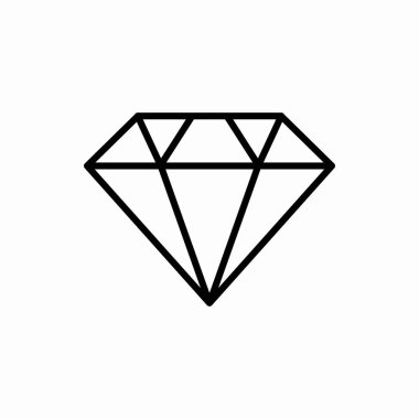 Taslak elmas ikonu. Elmas vektör çizimi. Web ve mobil için sembol