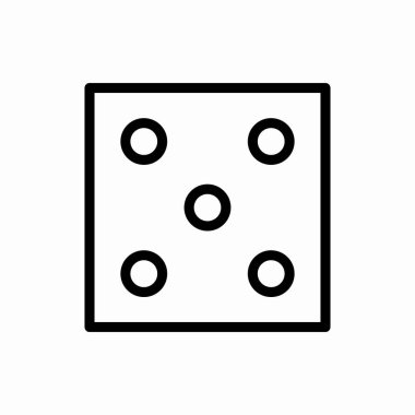 Taslak zar simgesi. Dice vektör çizimi. Web ve mobil için sembol