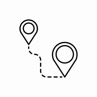 Taslak uzaklık simgesi. Uzaklık vektör illüstrasyonu. Web ve mobil için sembol