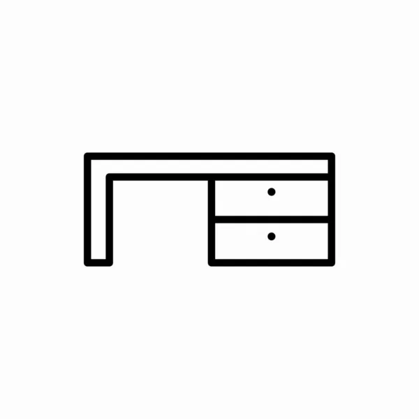 Outline Bureau Icon Desk Vector Illustratie Symbool Voor Web Mobiel — Stockvector