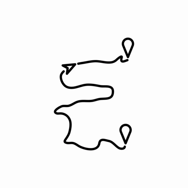 Значок Контура Расстояния Иллюстрация Вектора Расстояния Символ Веб Мобильных Телефонов — стоковый вектор