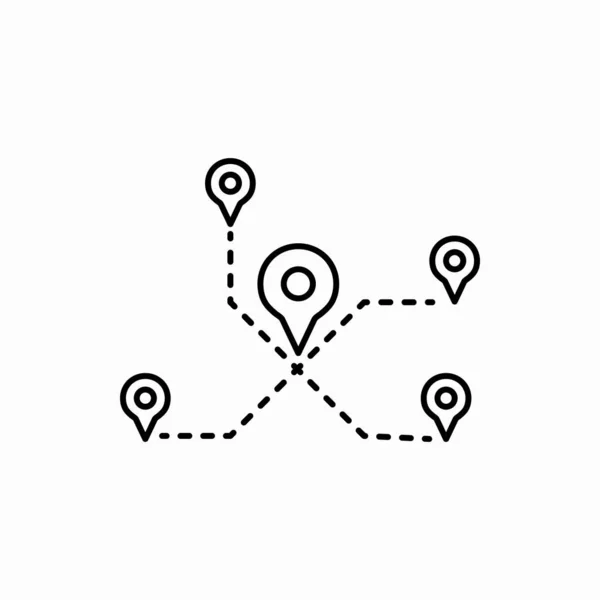Desenhe Ícone Distância Ilustração Vetorial Distância Símbolo Para Web Móvel —  Vetores de Stock
