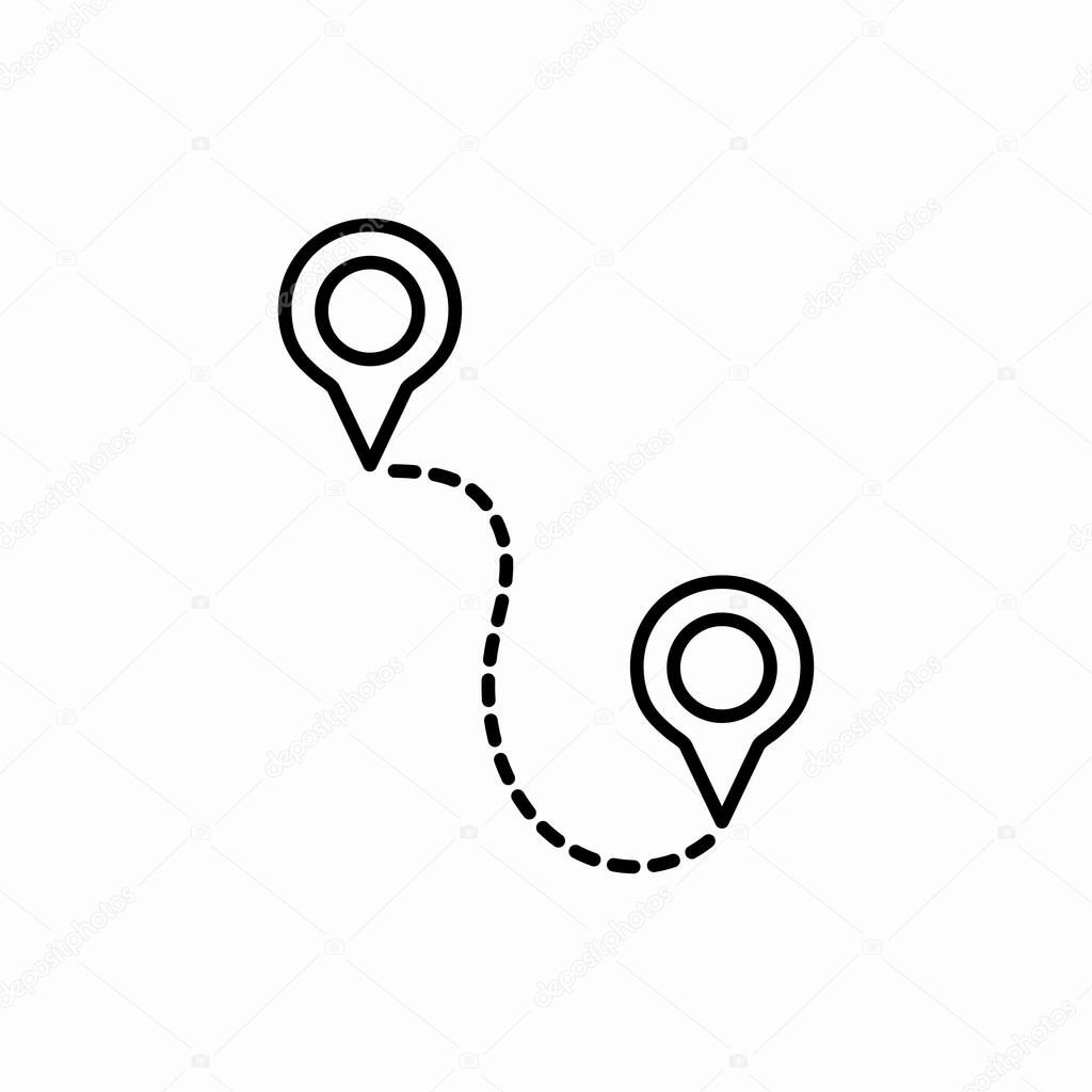 Outline distance icon.Distance vector illustration. Symbol for web and mobile