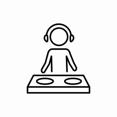 Taslak dj simgesi. Dj vektör illüstrasyonu. Web ve mobil için sembol