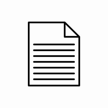 Belge simgesi. Belge vektör illüstrasyonu. Web ve mobil için sembol