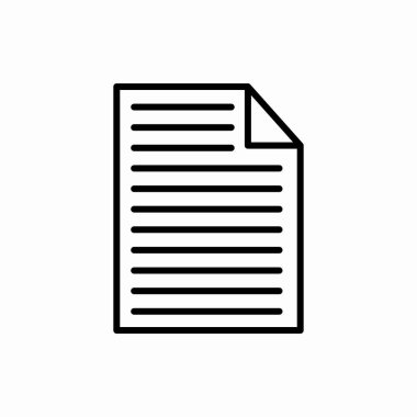 Belge simgesi. Belge vektör illüstrasyonu. Web ve mobil için sembol