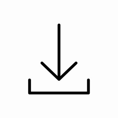 Taslak indirme simgesi. Vektör illüstrasyonunu indirin. Web ve mobil için sembol