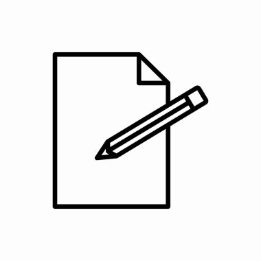 Belge simgesini düzenle. Belge vektör illüstrasyonunu düzenle. Web ve mobil için sembol