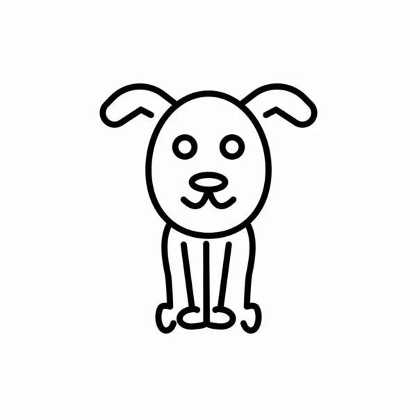 Контур Иконки Собаки Векторная Иллюстрация Собаки Символ Веб Мобильных Телефонов — стоковый вектор