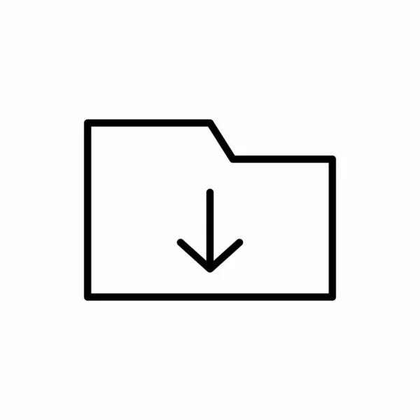 Symbolübersicht Für Den Download Ordner Abbildung Für Den Ordnervektor Herunterladen — Stockvektor