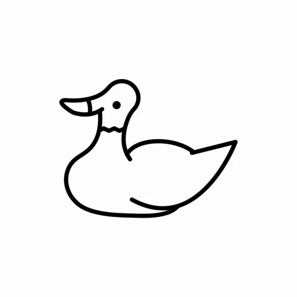 Obrys Ikony Kachna Duck Vektorové Ilustrace Symbol Pro Web Mobil — Stockový vektor