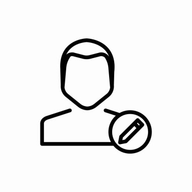 Kullanıcı simgesini düzenle. Kullanıcı vektör illüstrasyonunu düzenle. Web ve mobil için sembol