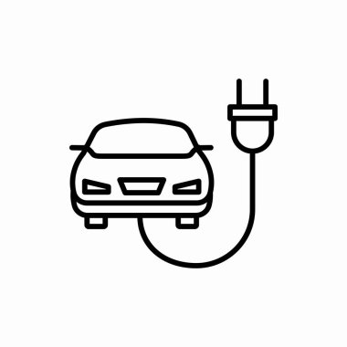 Elektro araba ikonu. Elektro araba vektör çizimi. Web ve mobil için sembol