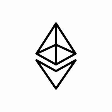 Ethereum ikonu. Ethereum vektör çizimi. Web ve mobil için sembol