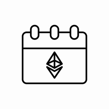 Özet takvim simgesi. Ethereum takvim vektör illüstrasyonu. Web ve mobil için sembol