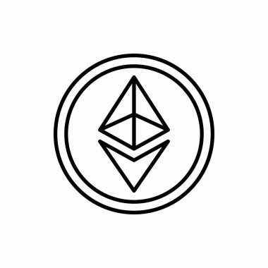 Özet olarak ethereum sikke simgesi. Ethereum sikke vektör çizimi. Web ve mobil için sembol