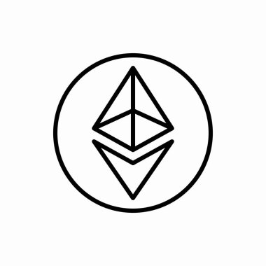 Özet olarak ethereum sikke simgesi. Ethereum sikke vektör çizimi. Web ve mobil için sembol