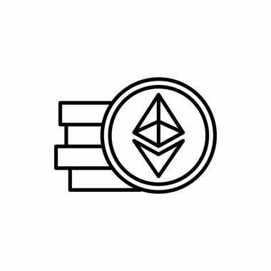 Özet olarak ethereum sikke simgesi. Ethereum sikke vektör çizimi. Web ve mobil için sembol