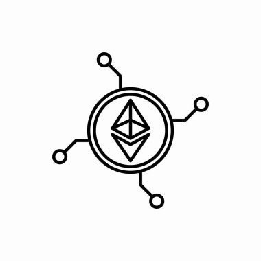 Özet ağ simgesi. Ethereum ağ temsili. Web ve mobil için sembol