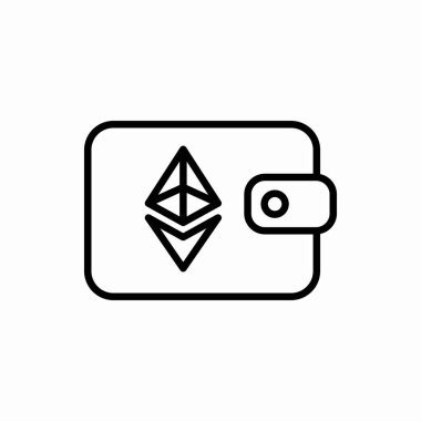 Ethereum cüzdan ikonu. Ethereum cüzdan vektör çizimi. Web ve mobil için sembol