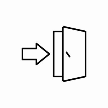 Çıkış kapısı simgesi. Kapı vektör illüstrasyonundan çıkın. Web ve mobil için sembol