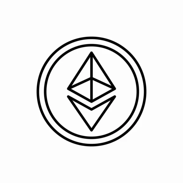 Özet olarak ethereum sikke simgesi. Ethereum sikke vektör çizimi. Web ve mobil için sembol