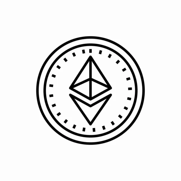 Vázolja Ethereum Érme Ikon Ethereum Érme Vektor Illusztráció Web Mobil — Stock Vector