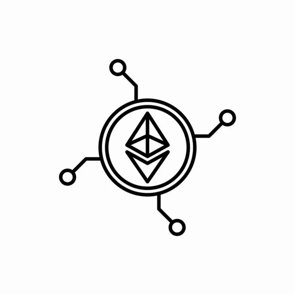 Umreißen Sie Das Ethereum Network Icon Ethereum Network Vector Illustration — Stockvektor