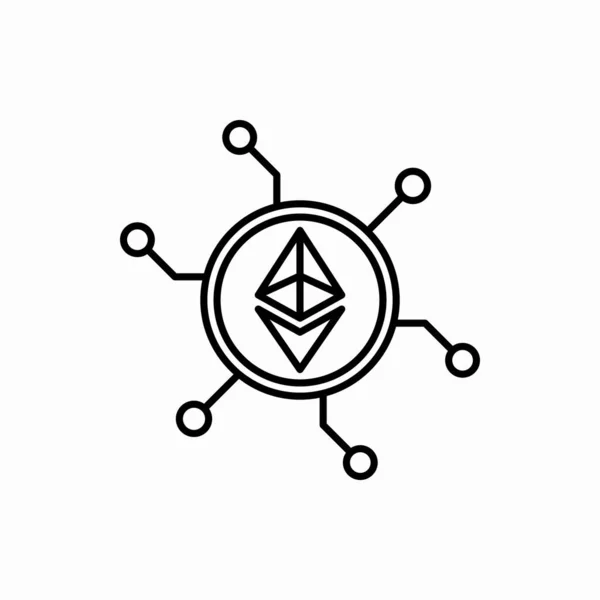 Outline Ethereum Network Icon Ethereum Network Vector Illustration Symbol Web — Stock Vector